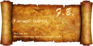 Faragó Bartó névjegykártya