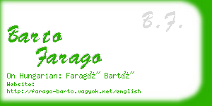 barto farago business card
